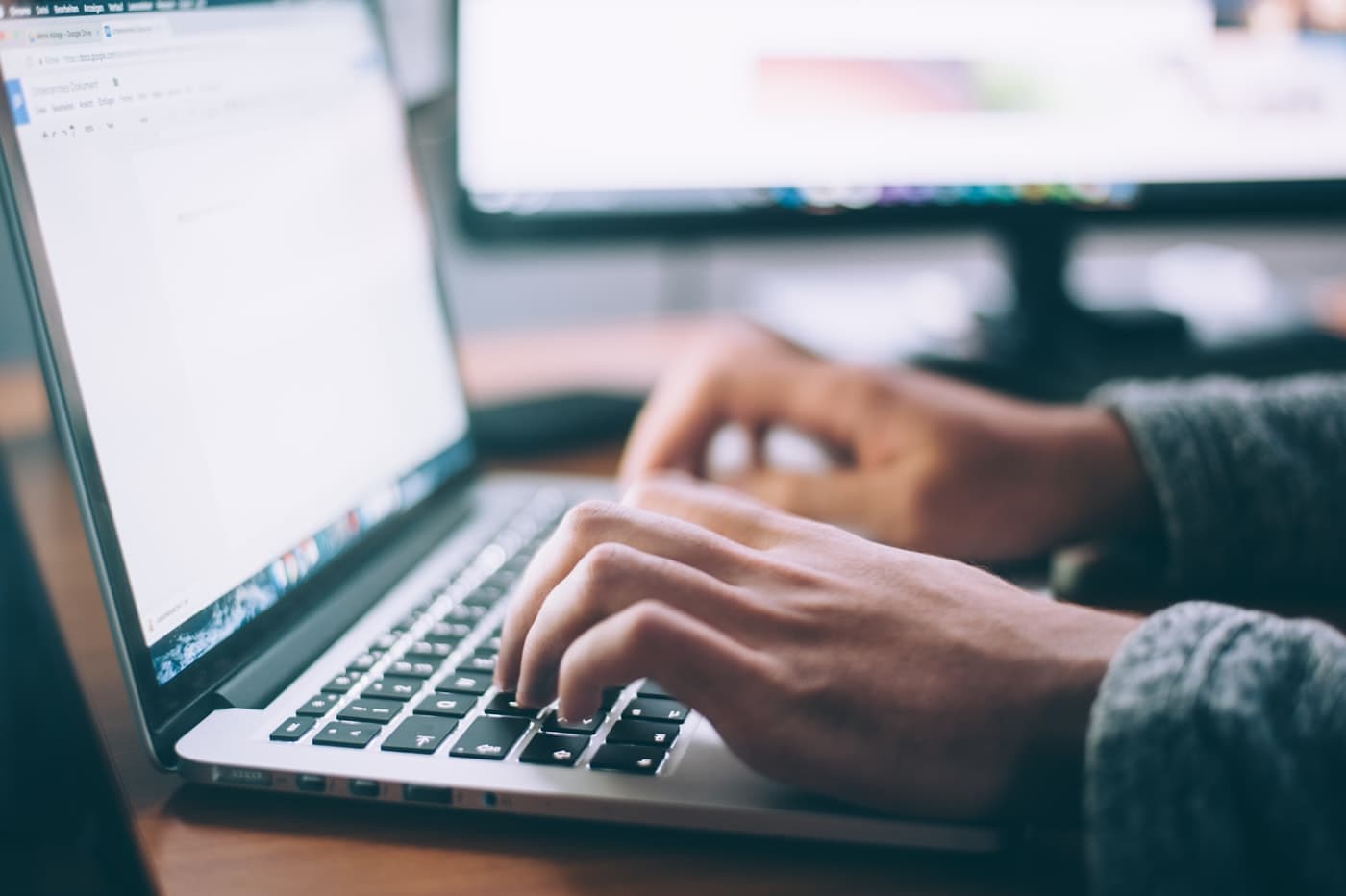 Customer support specialist at a screen